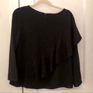 Zara ruffle long sleeve blouse top